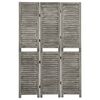 vidaXL Cloison de s&eacute;paration 3 panneaux Gris 106,5x166 cm Bois solide