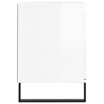 vidaXL Meuble TV blanc brillant 104x35x50 cm bois d'ingénierie