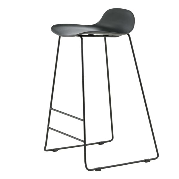 Venture Home Tabourets de bar lot de 2 Wave plastique noir