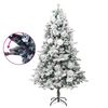 vidaXL Sapin de No&euml;l pr&eacute;-&eacute;clair&eacute; avec neige floqu&eacute;e/c&ocirc;nes 225cm PVC/PE