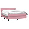 vidaXL Sommier &agrave; lattes de lit avec matelas rose 140x220 cm velours