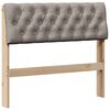 vidaXL T&ecirc;te de lit capitonn&eacute;e Taupe 90 cm Pin massif