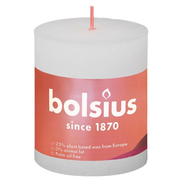 Bolsius Bougies pilier rustiques Shine 4 pcs 80x68 mm Blanc nuageux