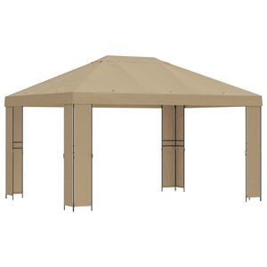vidaXL Pavillon 4 &times; 3 m Beige Polyester et Acier 190 gsm