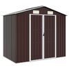 vidaXL Abri de jardin Marron 205x129x183 cm Acier galvanisé