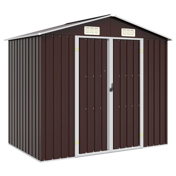 vidaXL Abri de jardin Marron 205x129x183 cm Acier galvanisé