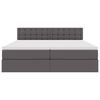 vidaXL Lit avec rangement et LED Gris 200 x 200 cm Cuir synth&eacute;tique