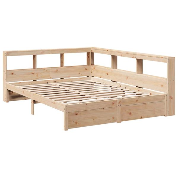vidaXL Lit biblioth&egrave;que sans matelas 160x200 cm bois massif de pin