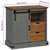 vidaXL Buffet HALDEN porte coulissante gris 80x40x80 cm bois massif