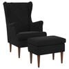 vidaXL Fauteuil avec pouf 2 pc Noir Velours