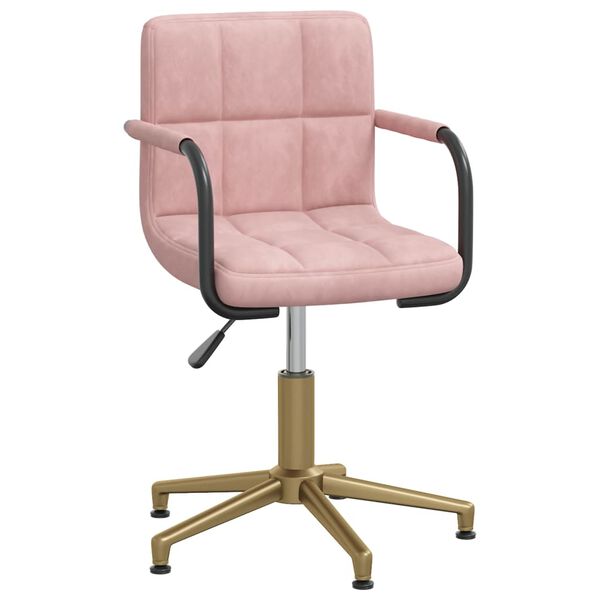 vidaXL Chaises pivotantes &agrave; manger lot de 4 rose velours