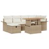 vidaXL Ensemble de canap&eacute; de jardin 7 pc Beige polyrotin
