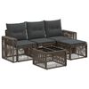 vidaXL Ensemble de canap&eacute; de jardin 5 pcs Gris et Gris fonc&eacute; polyrotin