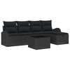 vidaXL Ensemble de canap&eacute; de jardin 6 pc Noir polyrotin