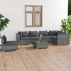 vidaXL Salon de jardin 7 pcs avec coussins R&eacute;sine tress&eacute;e Gris