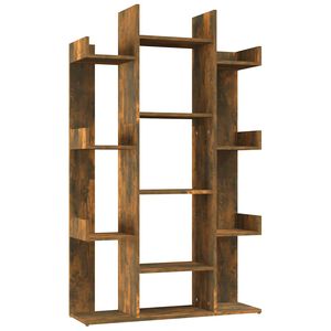 vidaXL Biblioth&egrave;que Ch&ecirc;ne fum&eacute; 86x25,5x140 cm Bois d'ing&eacute;nierie