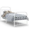 vidaXL Cadre de lit m&eacute;tal sans matelas avec pied de lit blanc 80x200cm