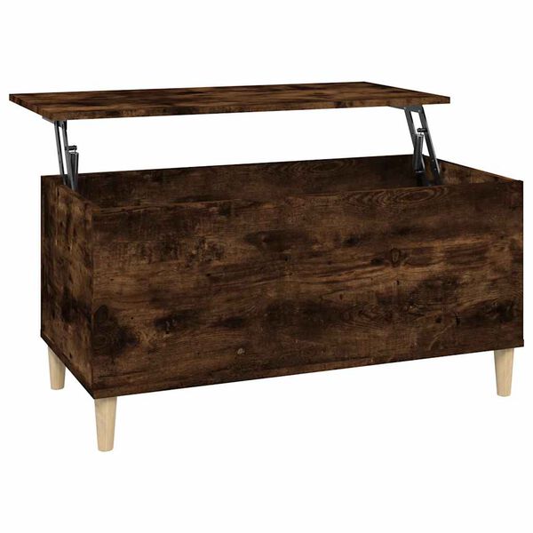 vidaXL Table basse Ch&ecirc;ne fum&eacute; 90x44,5x45 cm Bois d'ing&eacute;nierie