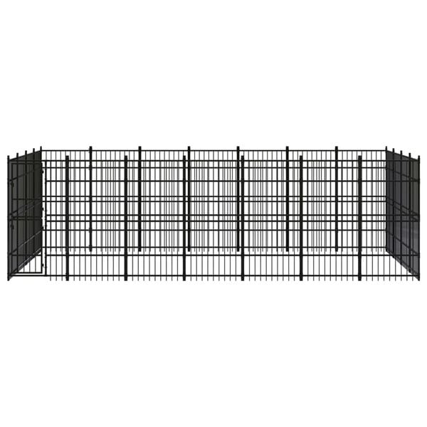 vidaXL Chenil d'ext&eacute;rieur pour chiens Acier 25,8 m&sup2;