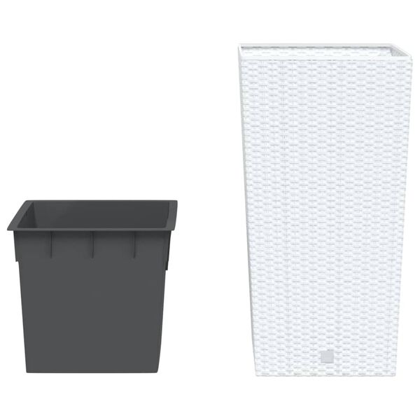 vidaXL Jardini&egrave;re et int&eacute;rieur amovible blanc 21 /49 L rotin PP