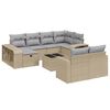 vidaXL Salon de jardin 11 pcs avec coussins beige r&eacute;sine tress&eacute;e