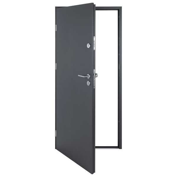 vidaXL Porte d'entr&eacute;e anthracite 100x200 cm aluminium