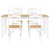 vidaXL Ensemble &agrave; manger Panama 5 pcs blanc bois de pin massif