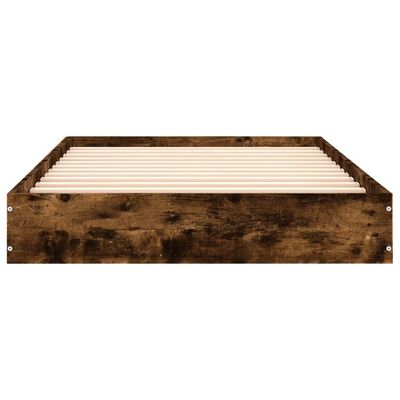 vidaXL Cadre de lit chêne fumé 75x190 cm bois d'ingénierie