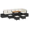 vidaXL Ensemble de canap&eacute; de jardin avec coussin 10 pcs Noir polyrotin