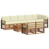 vidaXL Ensemble de canap&eacute;s d'ext&eacute;rieur 9 pc Naturel et Cr&egrave;me Polyester