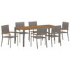 vidaXL Ensemble de salle &agrave; manger pour jardin 7 pc Gris polyrotin