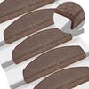 vidaXL Tapis d'escalier 10 pi&egrave;ces 65 x 24 x 4 cm Marron caf&eacute; Demi-rond Grand