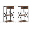vidaXL Cabinet de chevet avec &eacute;tag&egrave;re 2 pc Ch&ecirc;ne brun 41 x 31 x 76 cm