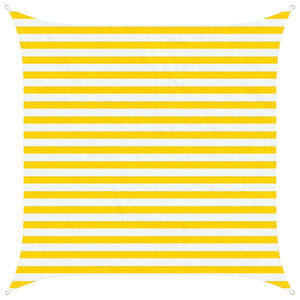 vidaXL Voile d'ombre Jaune et blanc 2,5 x 2,5 m 100 % polyester Oxford