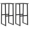 vidaXL Tabourets de bar lot de 2 noir acier enduit de poudre