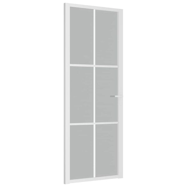 vidaXL Porte int&eacute;rieure 76x201,5 cm Blanc Verre mat et aluminium