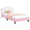 vidaXL Cadre de lit pour enfants avec t&ecirc;te de lit Rose 90 x 200 cm PU