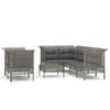 vidaXL Salon de jardin 8 pcs avec coussins Gris R&eacute;sine tress&eacute;e