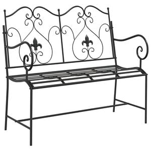 vidaXL Banc de jardin 2 -Seater 104 x 54 x 93 cm Acier Noir