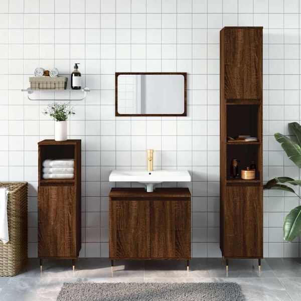 vidaXL Armoire de bain chêne marron 58x33x60 cm bois d'ingénierie