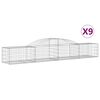 vidaXL Paniers &agrave; gabions arqu&eacute;s 9 pcs 300x50x40/60 cm fer galvanis&eacute;