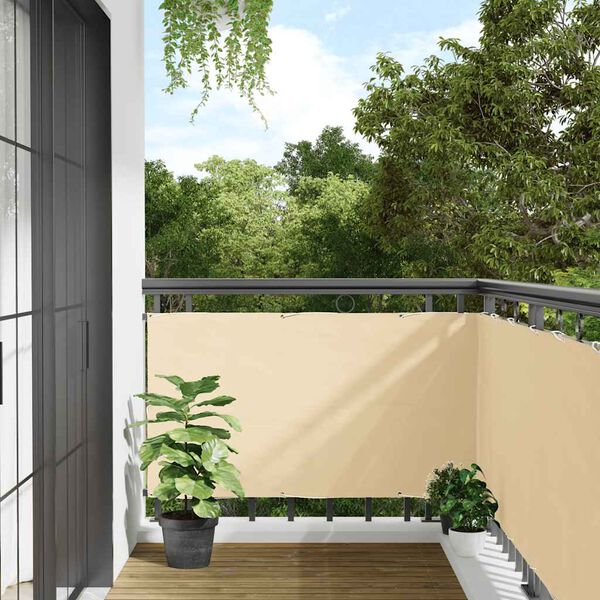 vidaXL &Eacute;cran d'intimit&eacute; de balcon cr&egrave;me 500x120 cm PVC