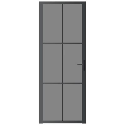 vidaXL Porte intérieure 76x201,5 cm Noir Verre ESG et aluminium