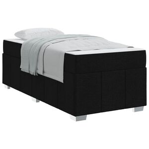 vidaXL Cadre de lit avec matelas Noir 80 x 200 cm tissu