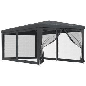 vidaXL Tente de f&ecirc;te avec 6 parois lat&eacute;rales en maille Anthracite 3x6m