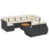 vidaXL Salon de jardin 10 pcs avec coussins noir r&eacute;sine tress&eacute;e