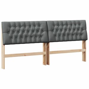 vidaXL T&ecirc;te de lit capitonn&eacute;e Gris fonc&eacute; 200 cm Pin massif