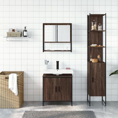 vidaXL Ensemble de meubles de salle de bain 3 pcs Chêne marron