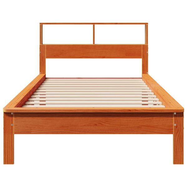 vidaXL Lit biblioth&egrave;que sans matelas cire marron 90x190 cm pin massif