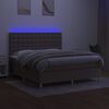 vidaXL Sommier &agrave; lattes de lit et matelas et LED Taupe 160x200cm Tissu